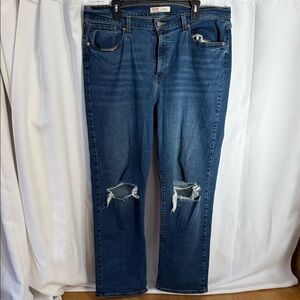 Signature by Levi Strauss Dark Blue Distressed Women Jeans